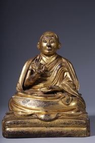 An Exquisite Gilt Bronze Statue of Guru
