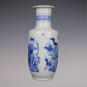 An Exquisite Blue and White Character and Story Pattern Vase