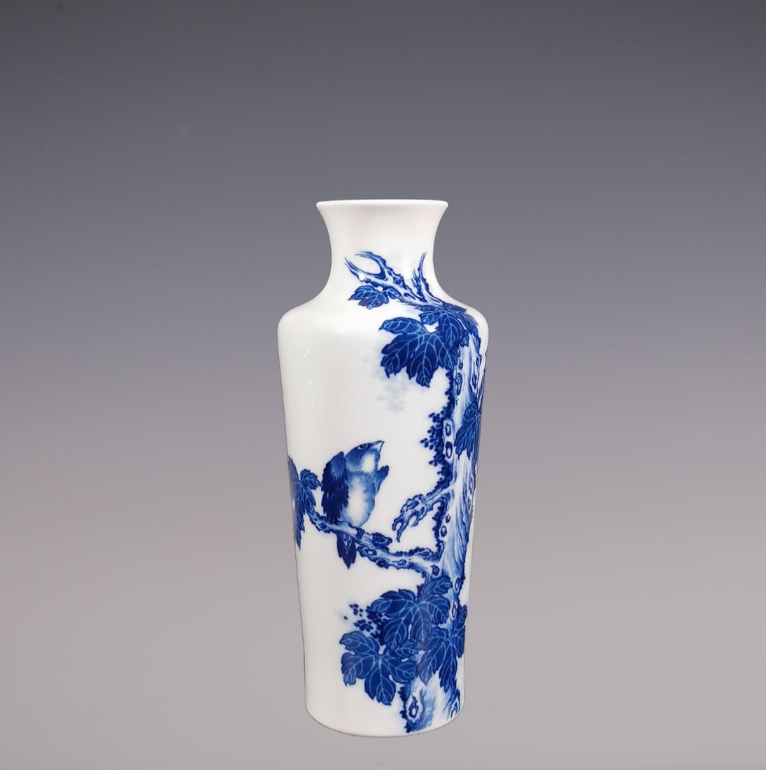An Exquisite Blue and White Flower and Bird Pattern Vase (1 of 6)