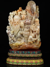 An Exquisite Tianhuang Stone Character and Story Pattern Seal Ornament