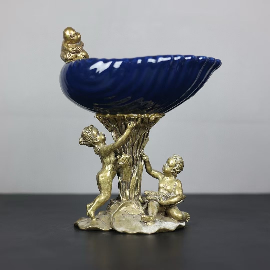 An Exquisite Ji Blue Glazed Inlaid Bronze Plate (1 of 9)