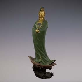 An Exquisite Cloisonne Statue of Avalokitesvara
