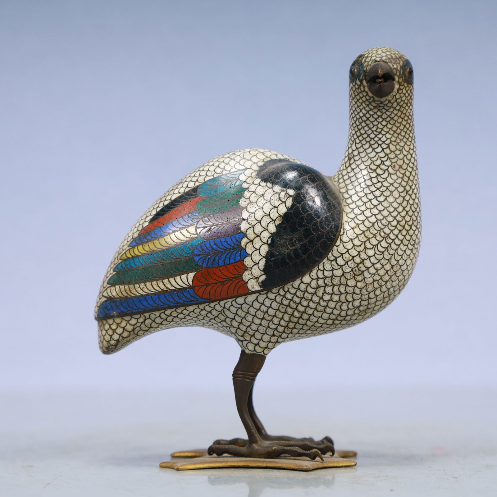 A Exquisite Cloisonne Bird-Form Censer: A Exquisite Cloisonne Bird-Form Censer Qing Dynasty, China Size:5.5inx2.8inx5.9in Weight:300g景泰蓝鸟形香炉 中国清代