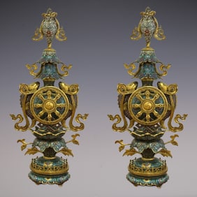 An Exquisite Cloisonne Lotus Pattern Ornament