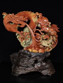 An Exquisite Shoushan Stone Dragon Pattern Ornament