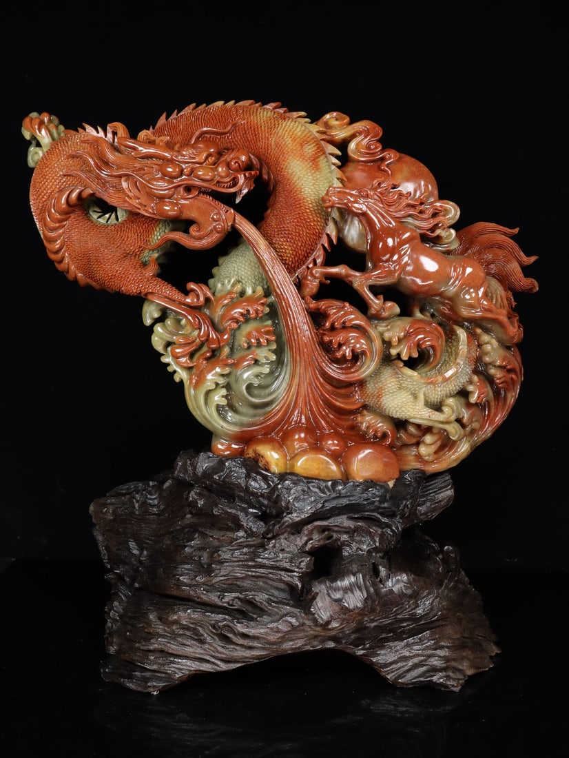 An Exquisite Shoushan Stone Dragon Pattern Ornament (1 of 9)