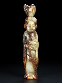 An Exquisite White Jade Figure Ornament