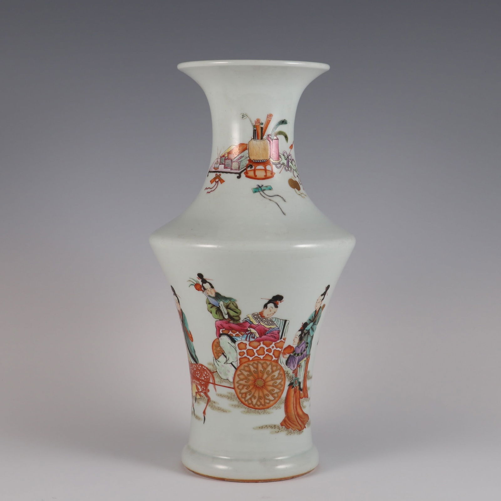 An Exquisite Famille-Rose Character and Story Pattern Vase (1 of 9)