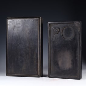 An Exquisite Bats Pattern with poem Inkstone