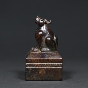 An Exquisite White Jade Auspicious Beast Seal