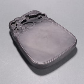 An Exquisite Auspicious Beast Pattern with poem Inkstone