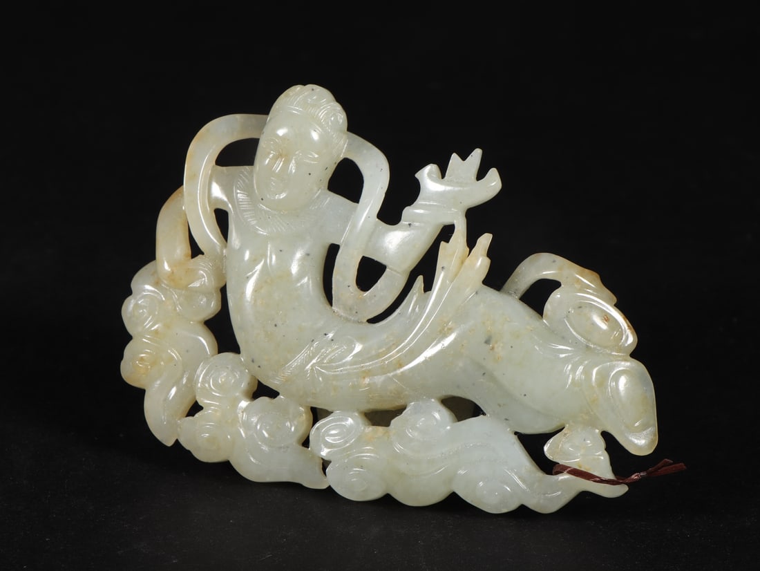 An Exquisite White Jade Figure Pattern Ornament (1 of 9)