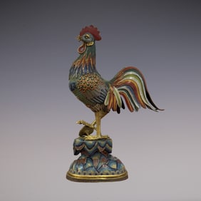 An Exquisite Cloisonne Rooster Ornament