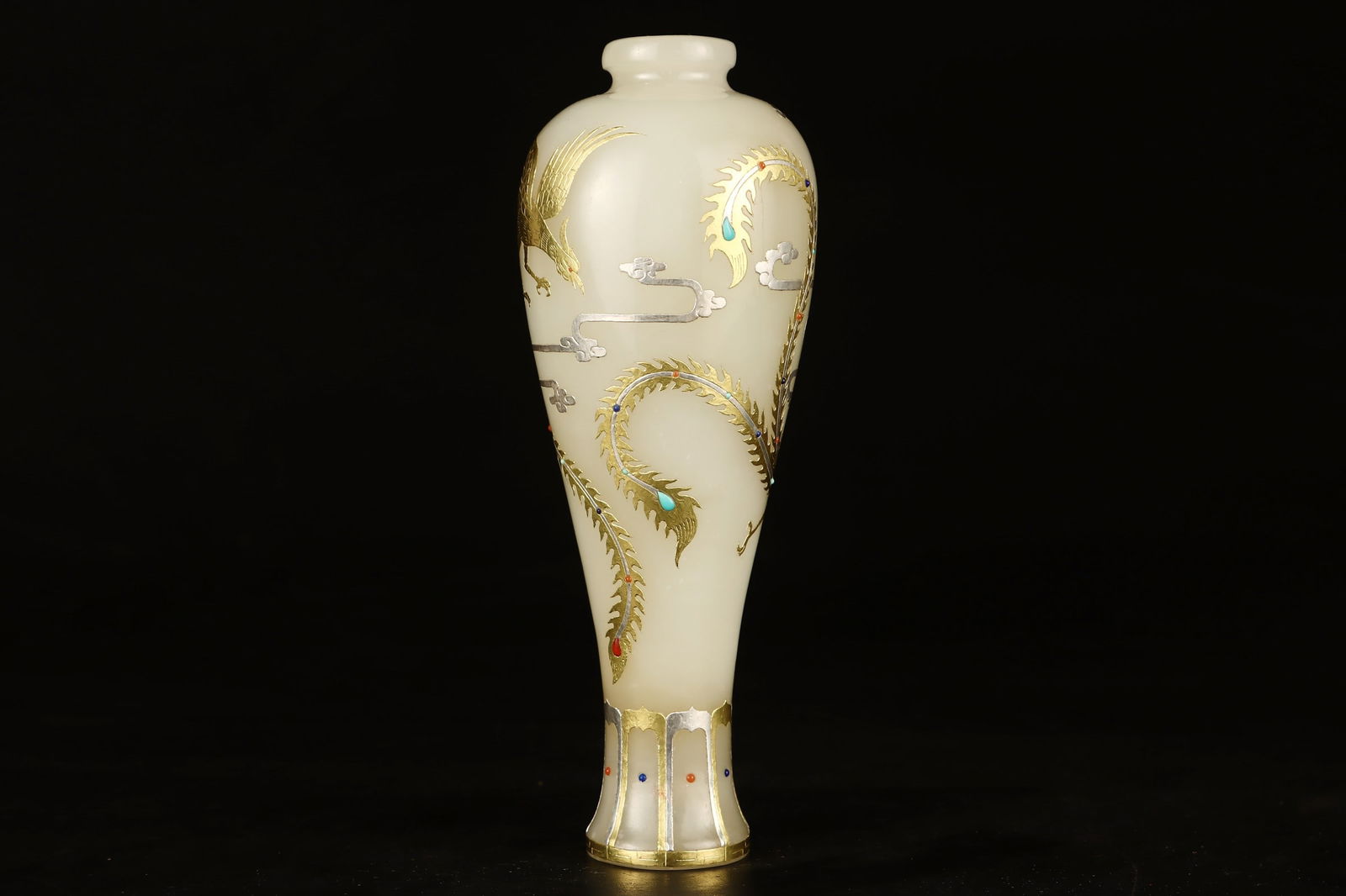Hetian Jade Phoenix Pattern Vase - 2