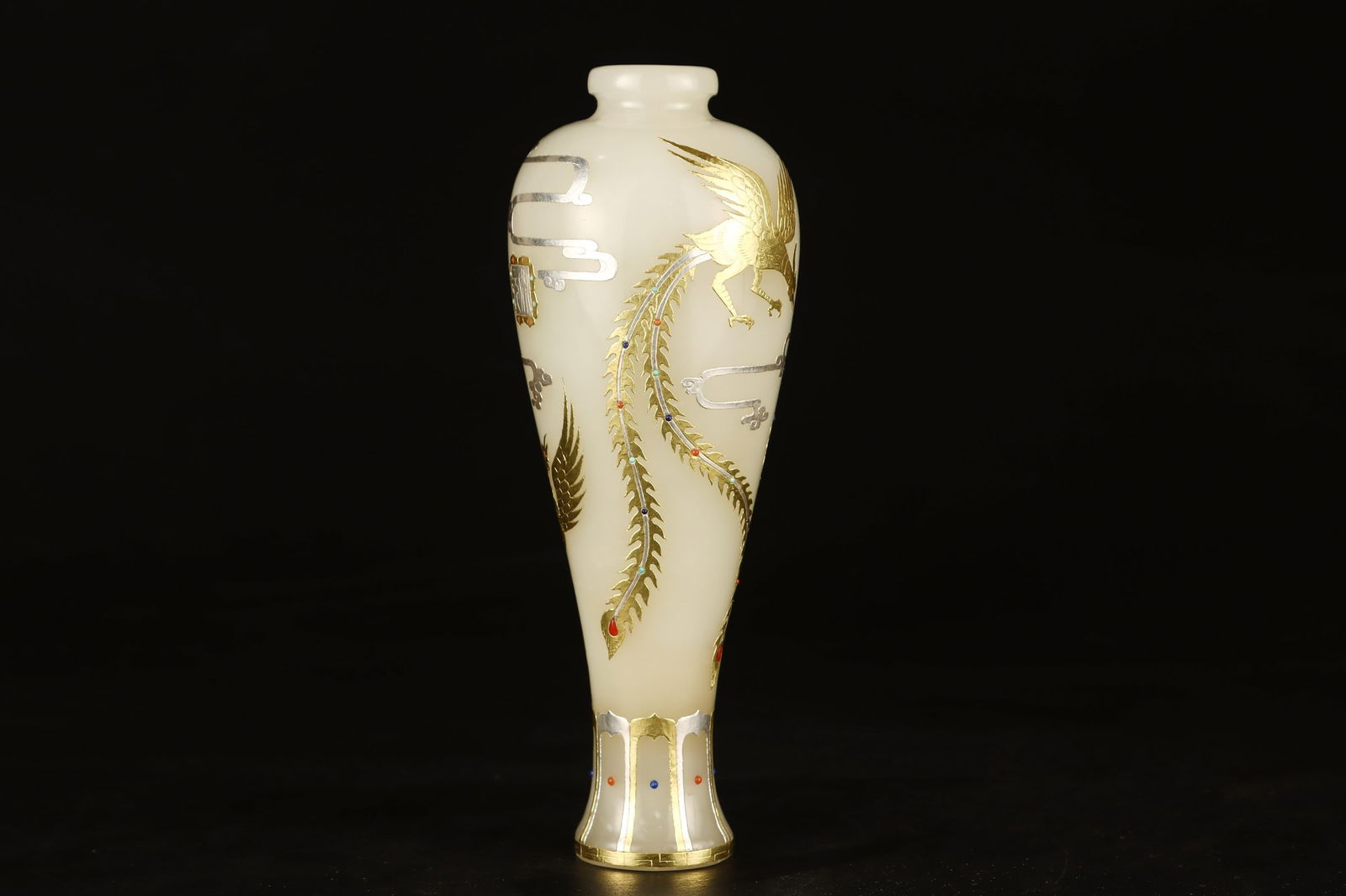 Hetian Jade Phoenix Pattern Vase - 4