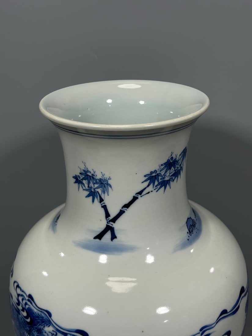 Blue and White Figures Pattern Vase - 4