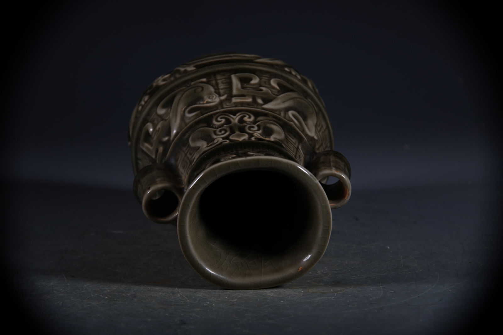 Longquan yao Beast-Face Pattern Double-Ears Vase - 5