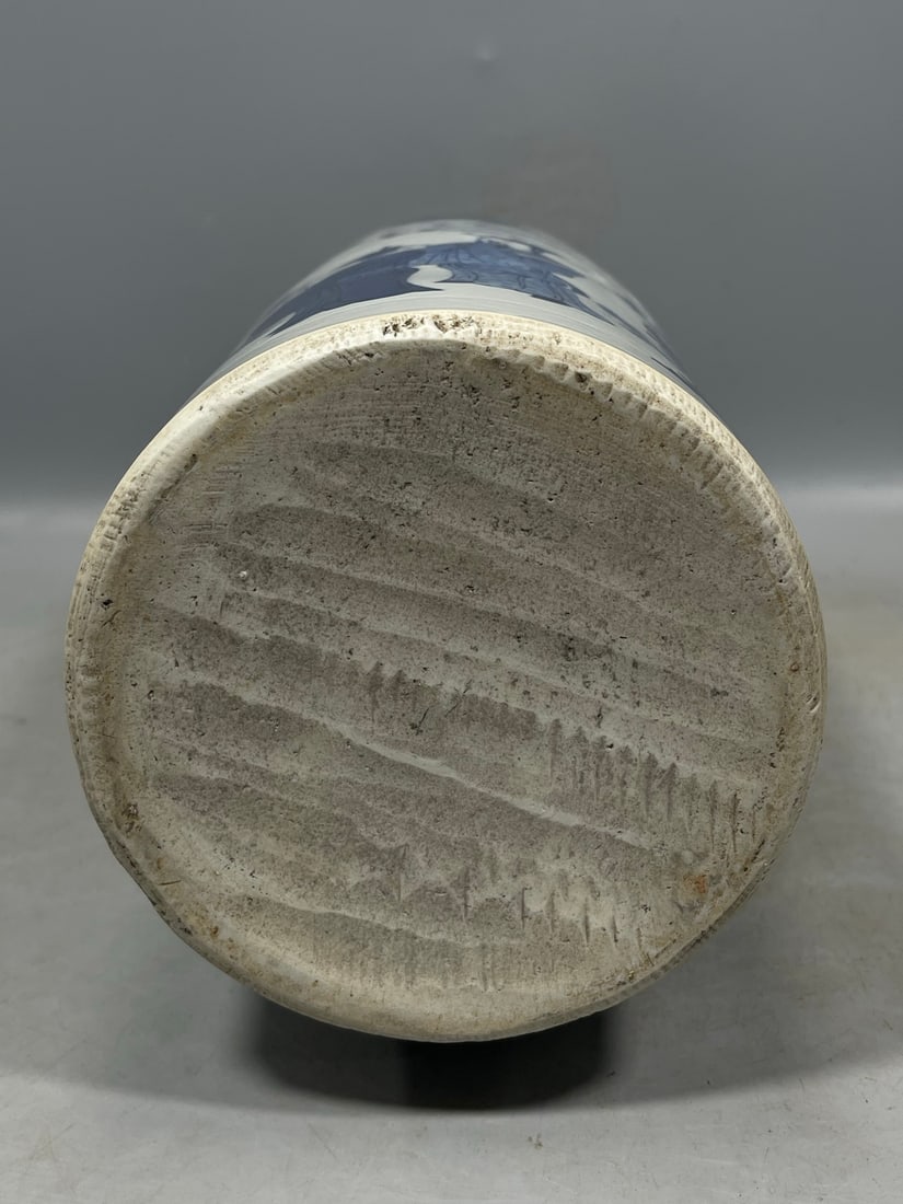 Blue and White Figures Pattern Vase - 8