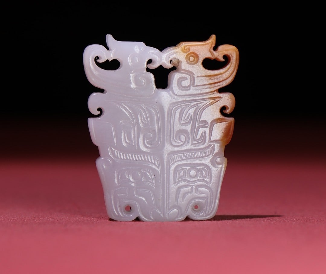 A Exquisite Hetian White Jade Taotie Pattern Pendant (1 of 8)