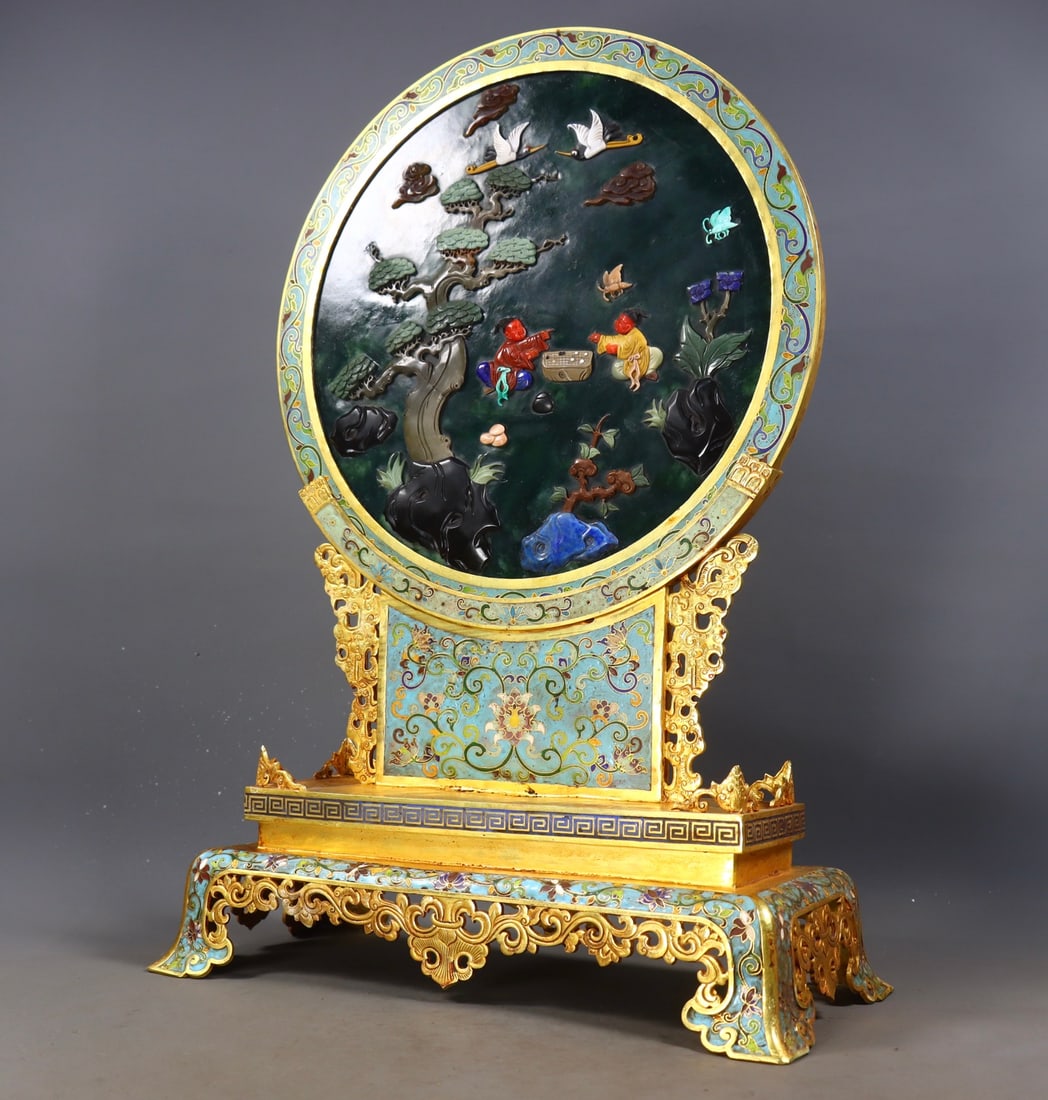 Hetian Jasper Human Pattern Screen - 3