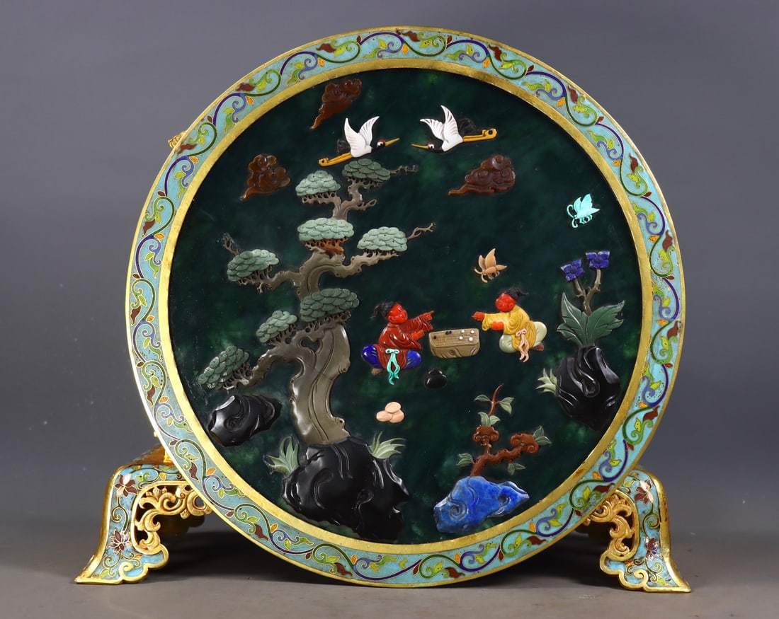 Hetian Jasper Human Pattern Screen - 8