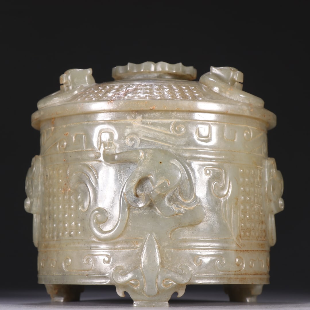 A Exquisite Gaogu Jade Dragon Pattern Jar - 6