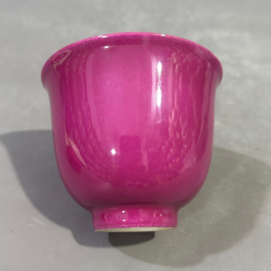 A pair of Exquisite Ruby Red-Glazed Cup - 4