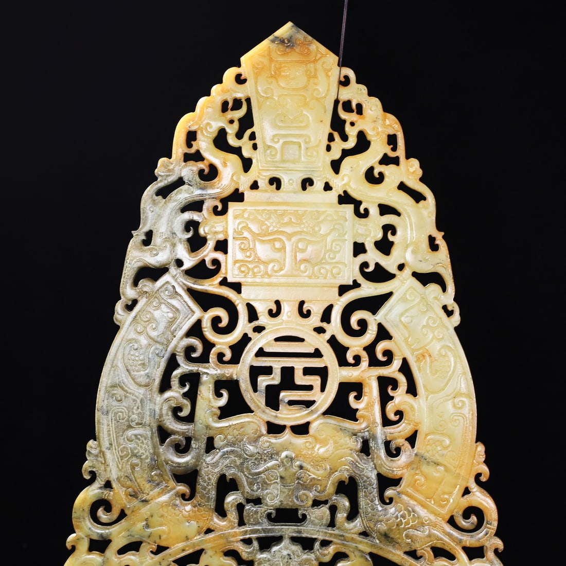 A Exquisite Hotan Jade Dragon Pattern Jade Bi - 10