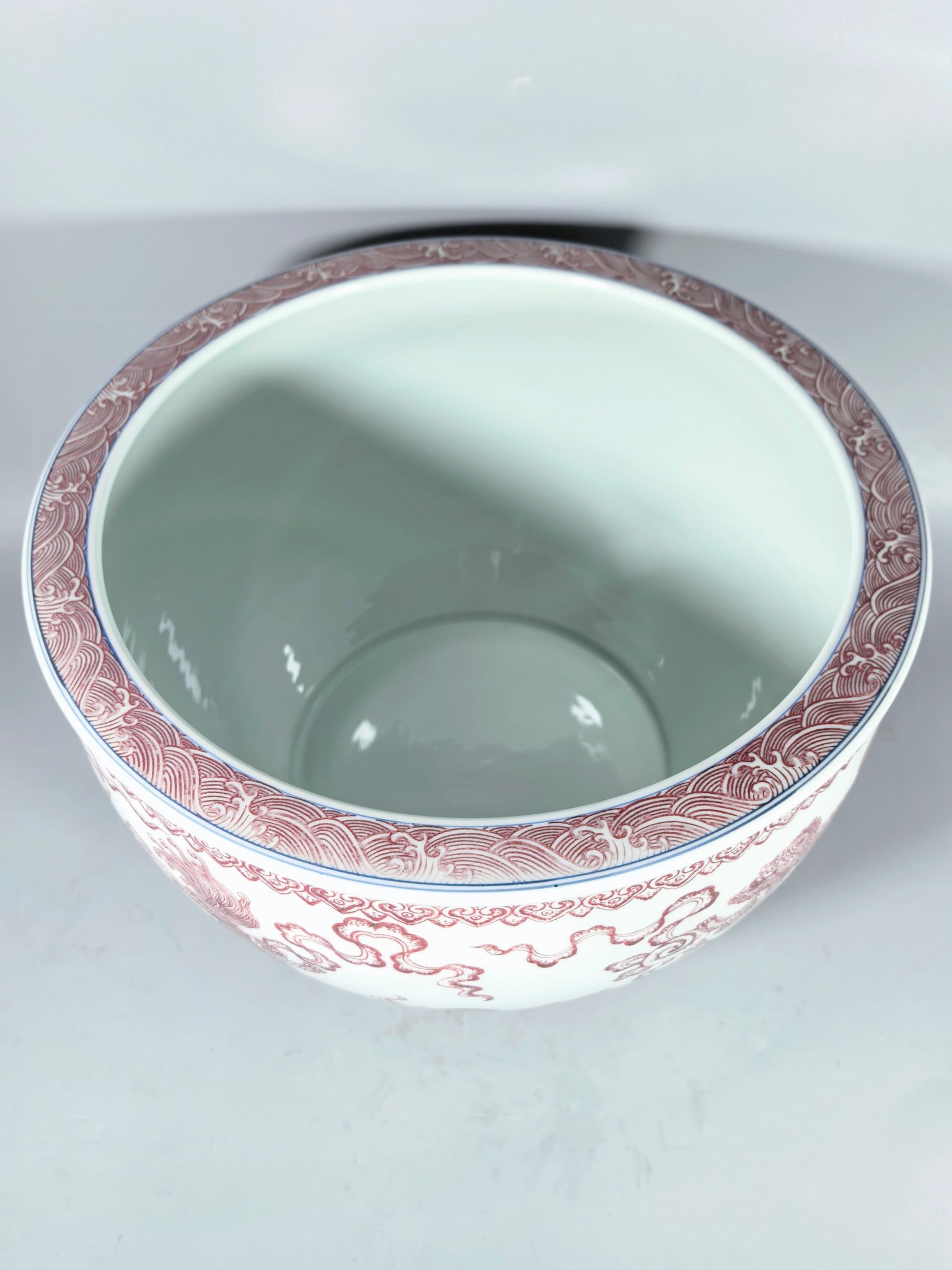 A Exquisite Underglaze-Red Lion Pattern Vat - 4