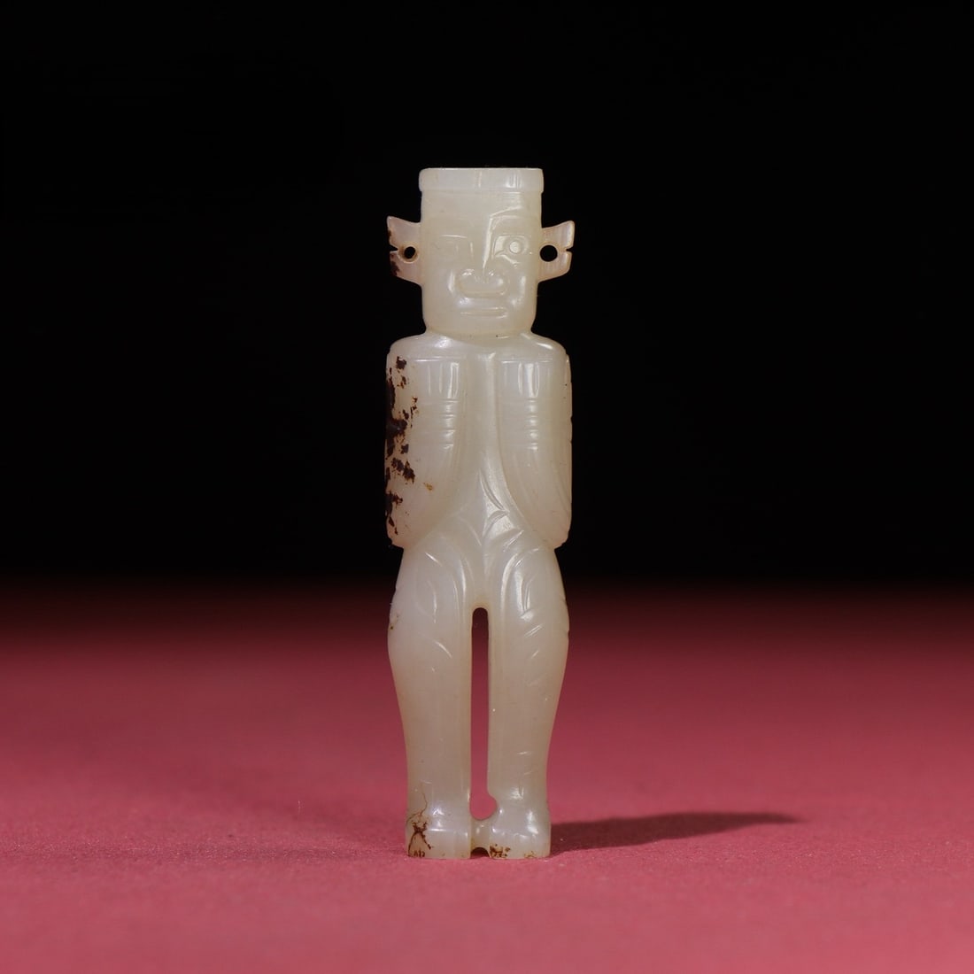 A Exquisite Hetian White Jade Human-Shaped Ornament: A Exquisite Hetian White Jade Human-Shaped Ornament,Han Dynasty, China,Size:3inx0.8inx0.4in,Weight:3.2g 