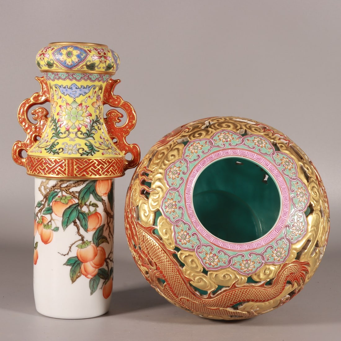 A Exquisite Enamel Dragon Pattern Vase - 6