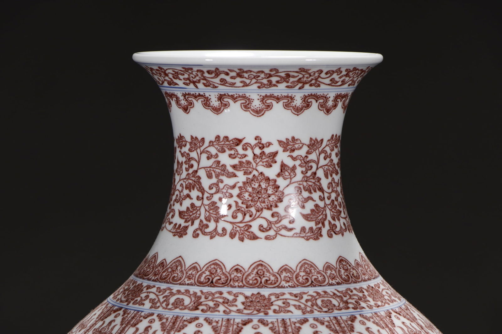 A Exquisite Underglaze-Red Lotus Flower and Fruit Pattern Vase - 2