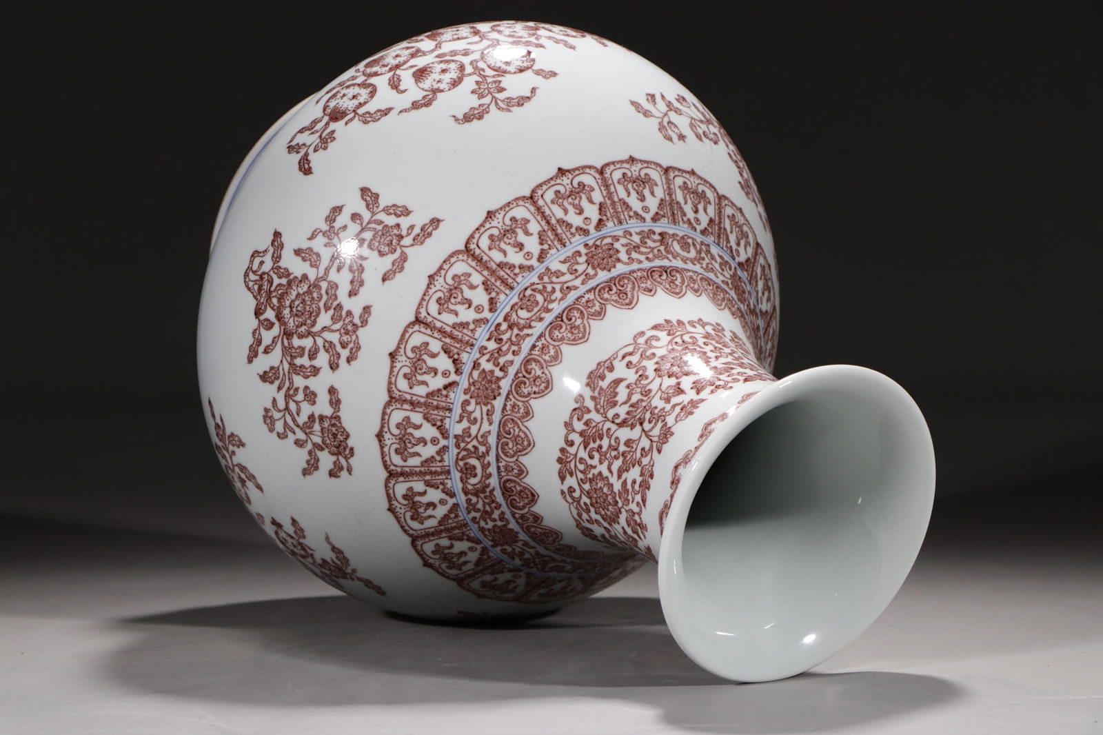 A Exquisite Underglaze-Red Lotus Flower and Fruit Pattern Vase - 7