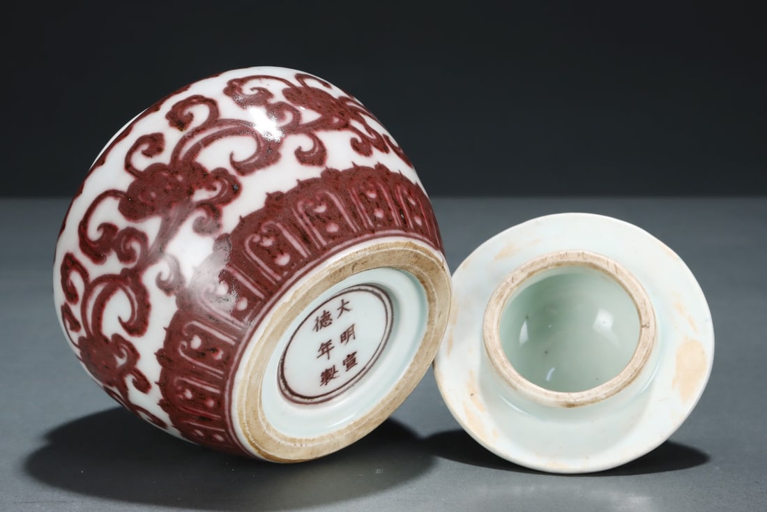 A Exquisite Underglaze-Red Flower Pattern Jar - 8