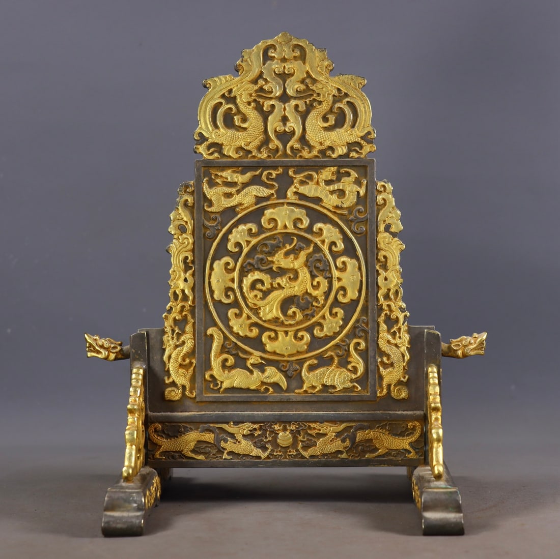 A Exquisite Gilt Bronze Four Divine Beast Insert Screen (1 of 9)