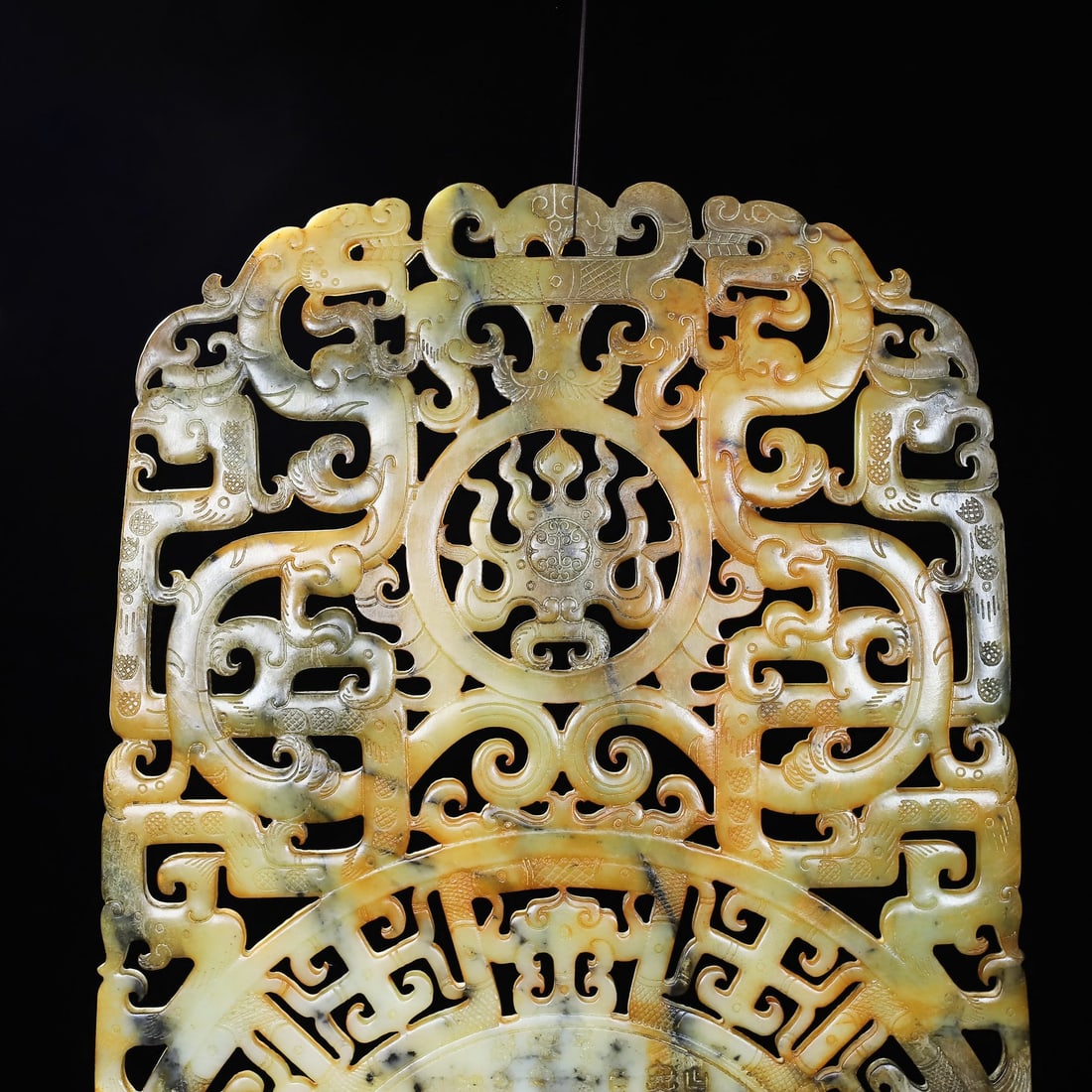 A Exquisite Hotan Jade Dragon Pattern Jade Bi - 10