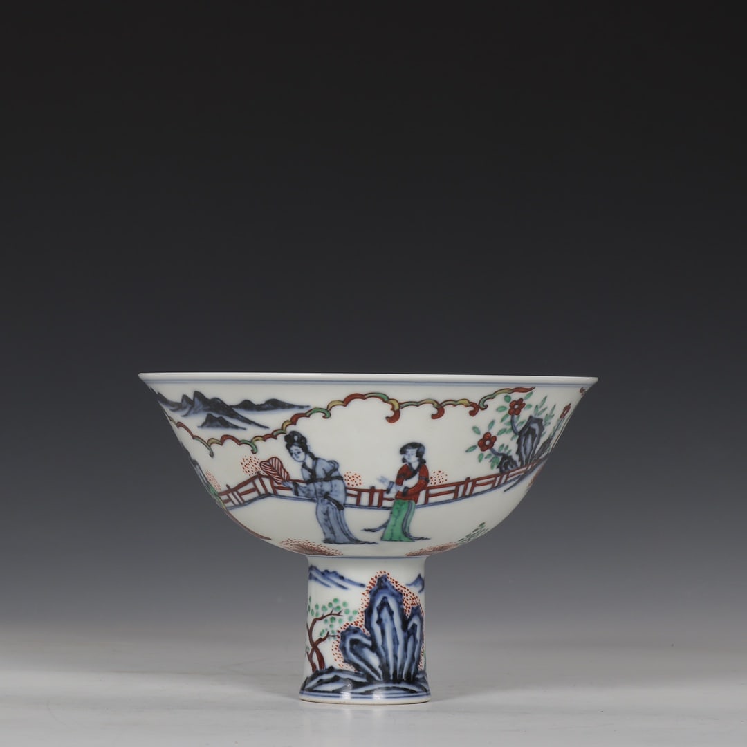 A Exquisite Wucai Figure Pattern Cup - 5