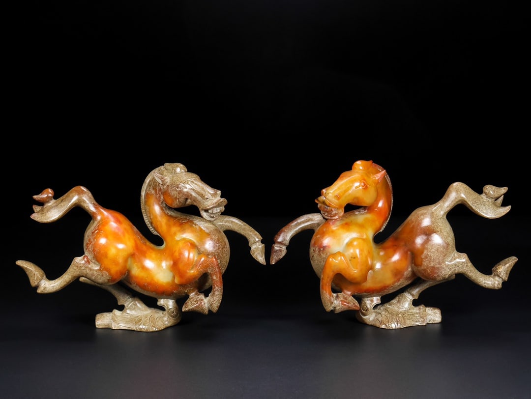 A Rare Hetian Jade Horse Treading on Flying Swallow (1 of 9)
