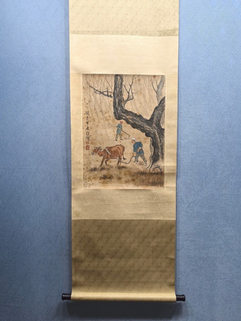 A Chinese Ink Wash Figure Painting on Paper, Vertical Scroll (1 of 7)