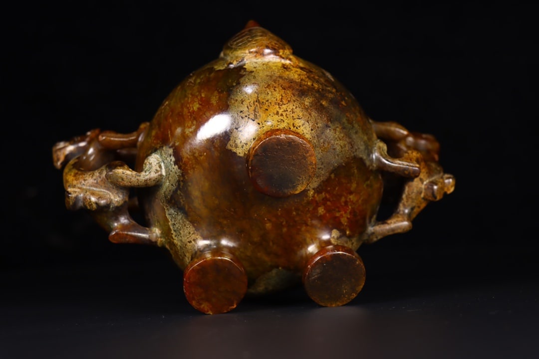 A Exquisite Hetian Jade Dragon-Ears Censer - 9