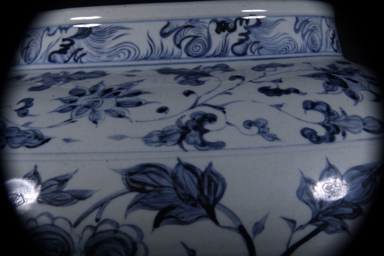 Blue and White Flower Pattern Jar - 5
