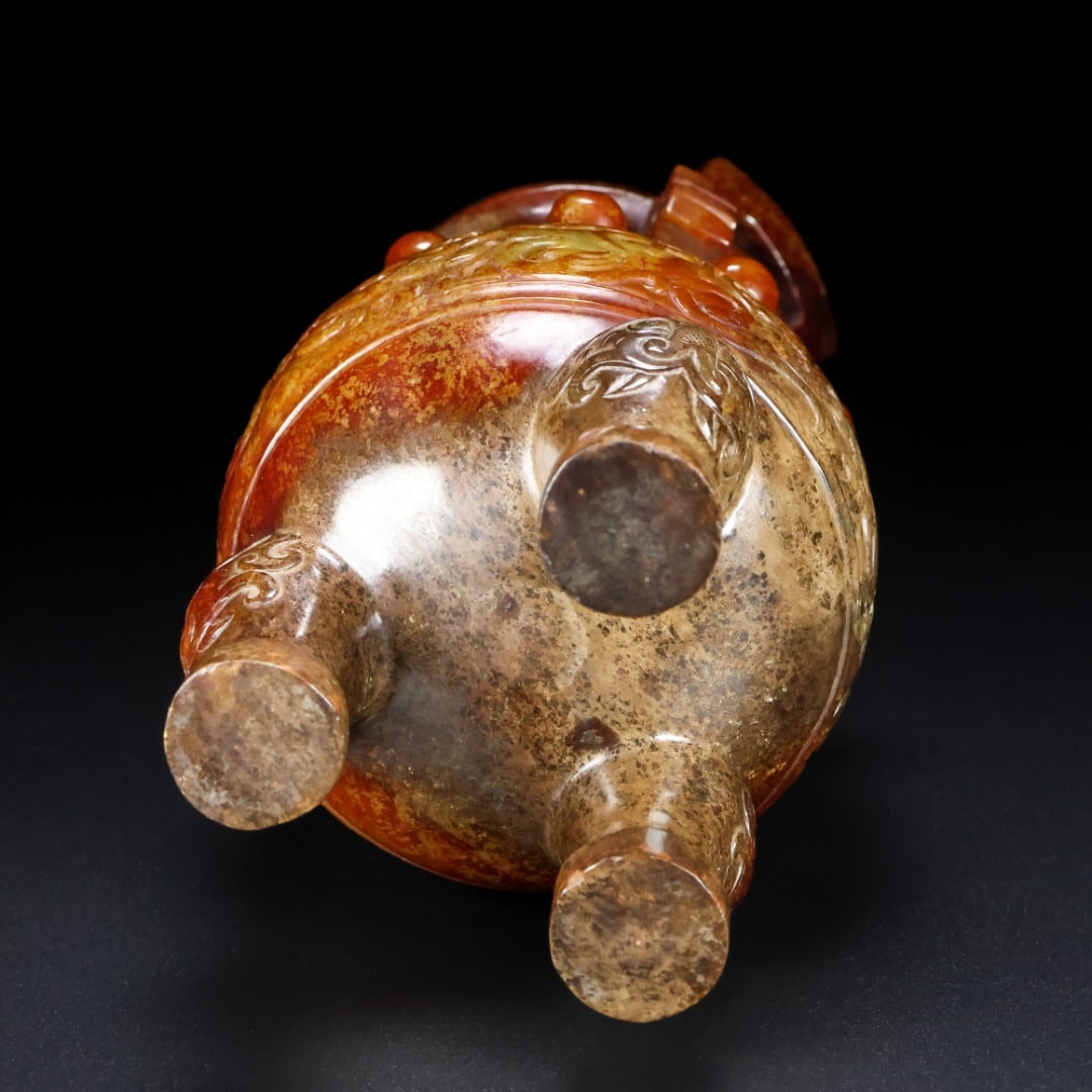 A Exquisite Hetian Jade Dragon Pattern Censer - 8