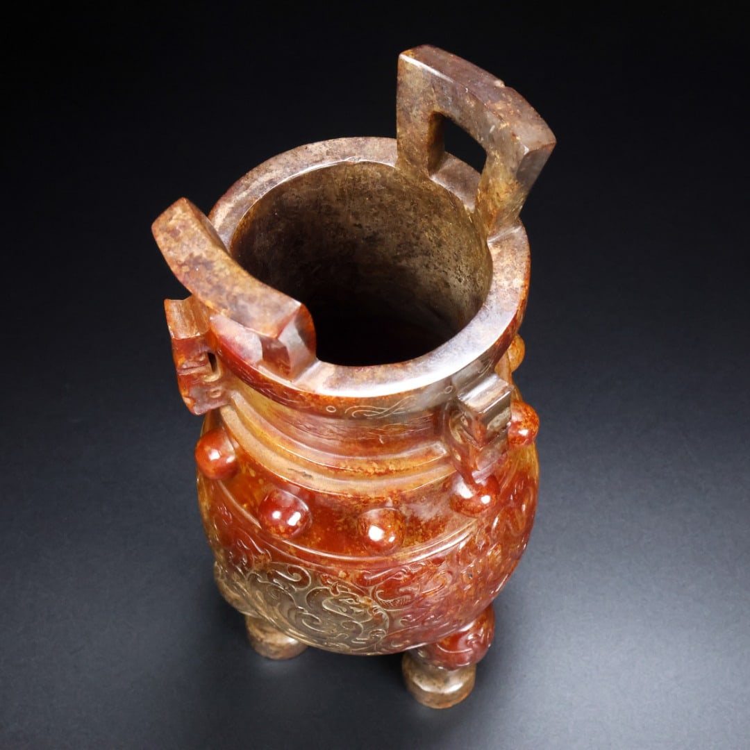 A Exquisite Hetian Jade Dragon Pattern Censer - 9