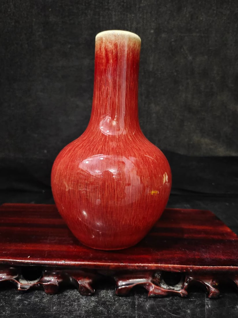 A Exquisite Red Glaze Vase - 4