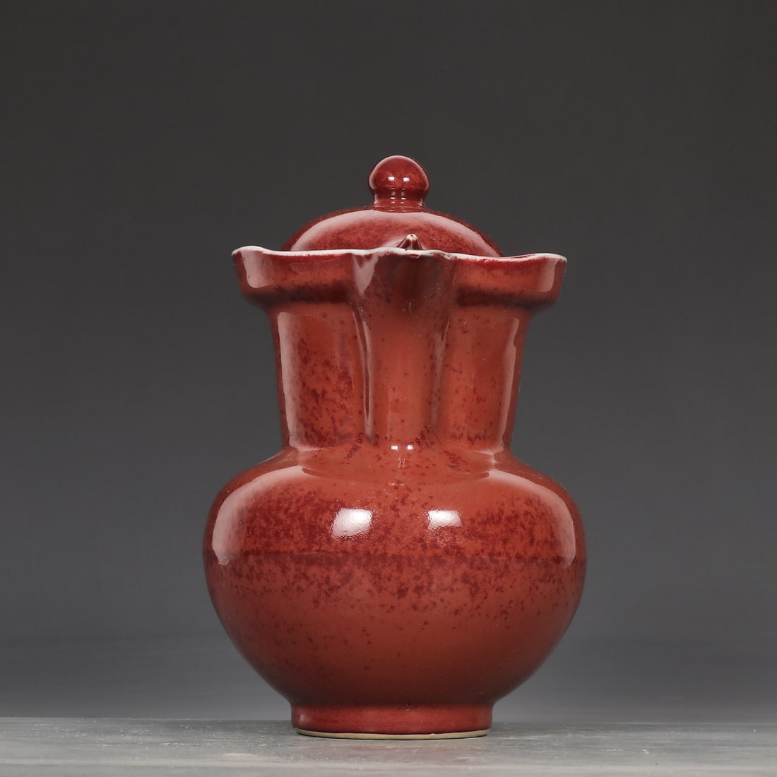 A Exquisite Gem-Red Glazed Ewer - 5