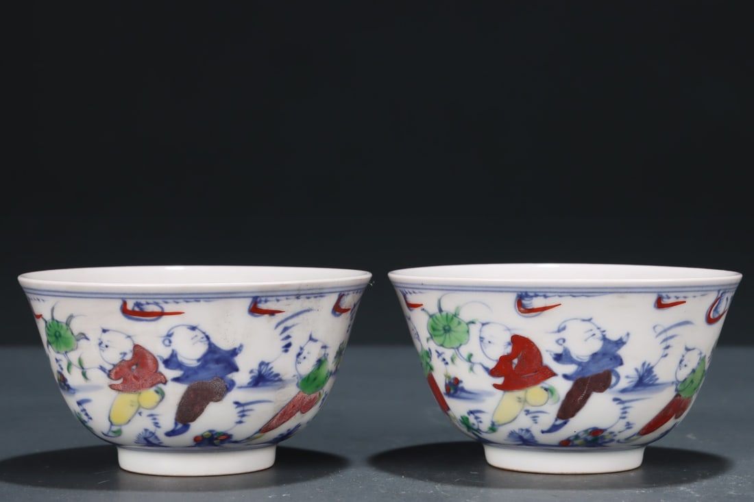 A Exquisite Doucai Figure Pattern Cup - 4