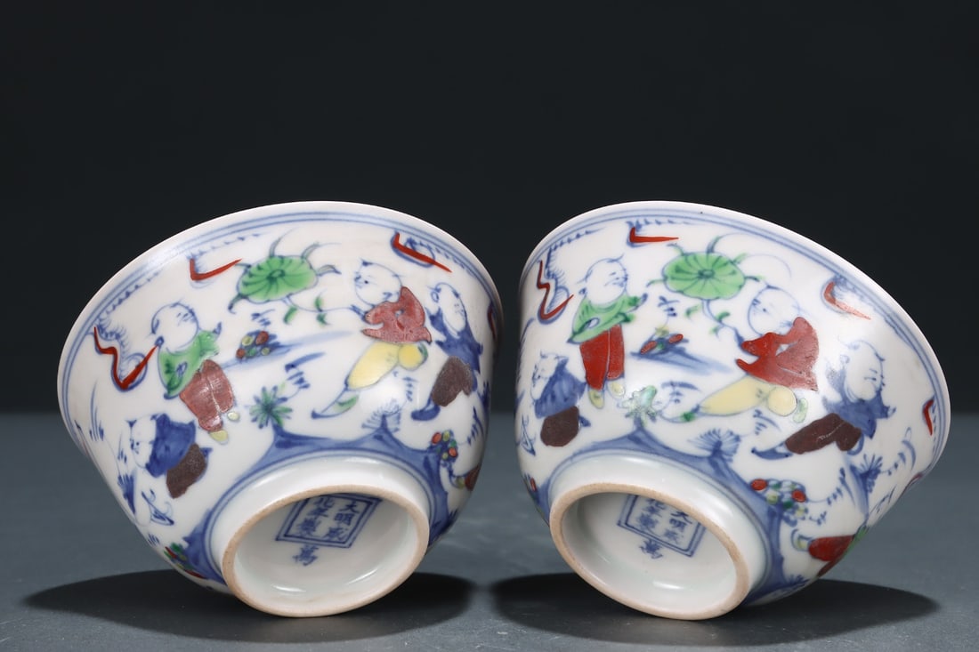 A Exquisite Doucai Figure Pattern Cup - 6