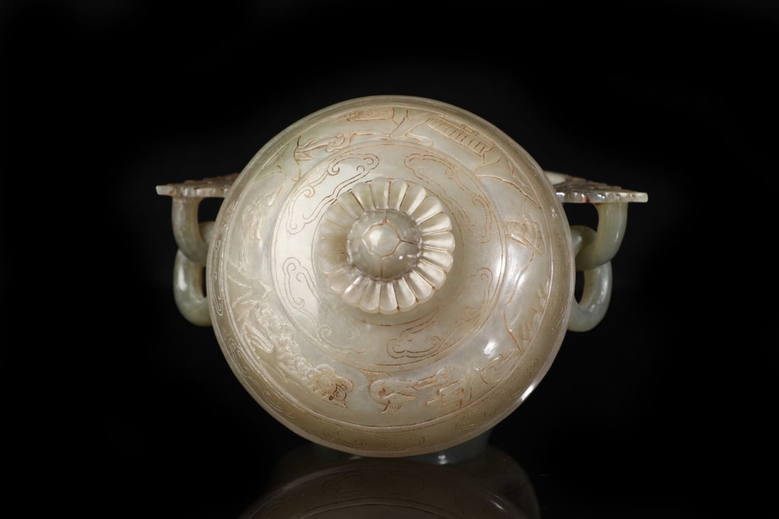 A Exquisite Hetian Jade Human Pattern Box - 6