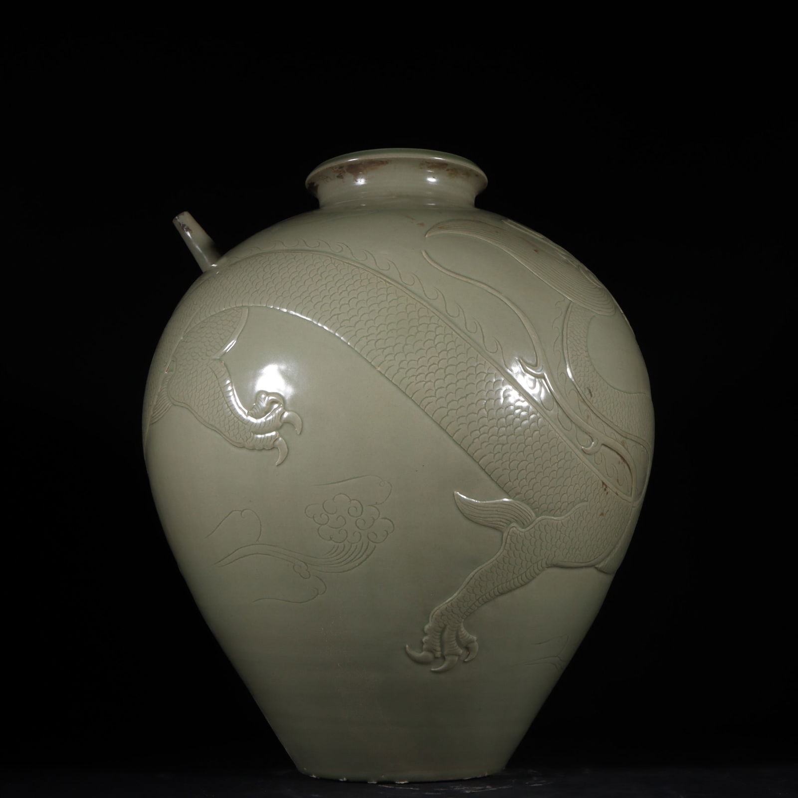 A Exquisite Celadon Dragon Pattern Jar - 4