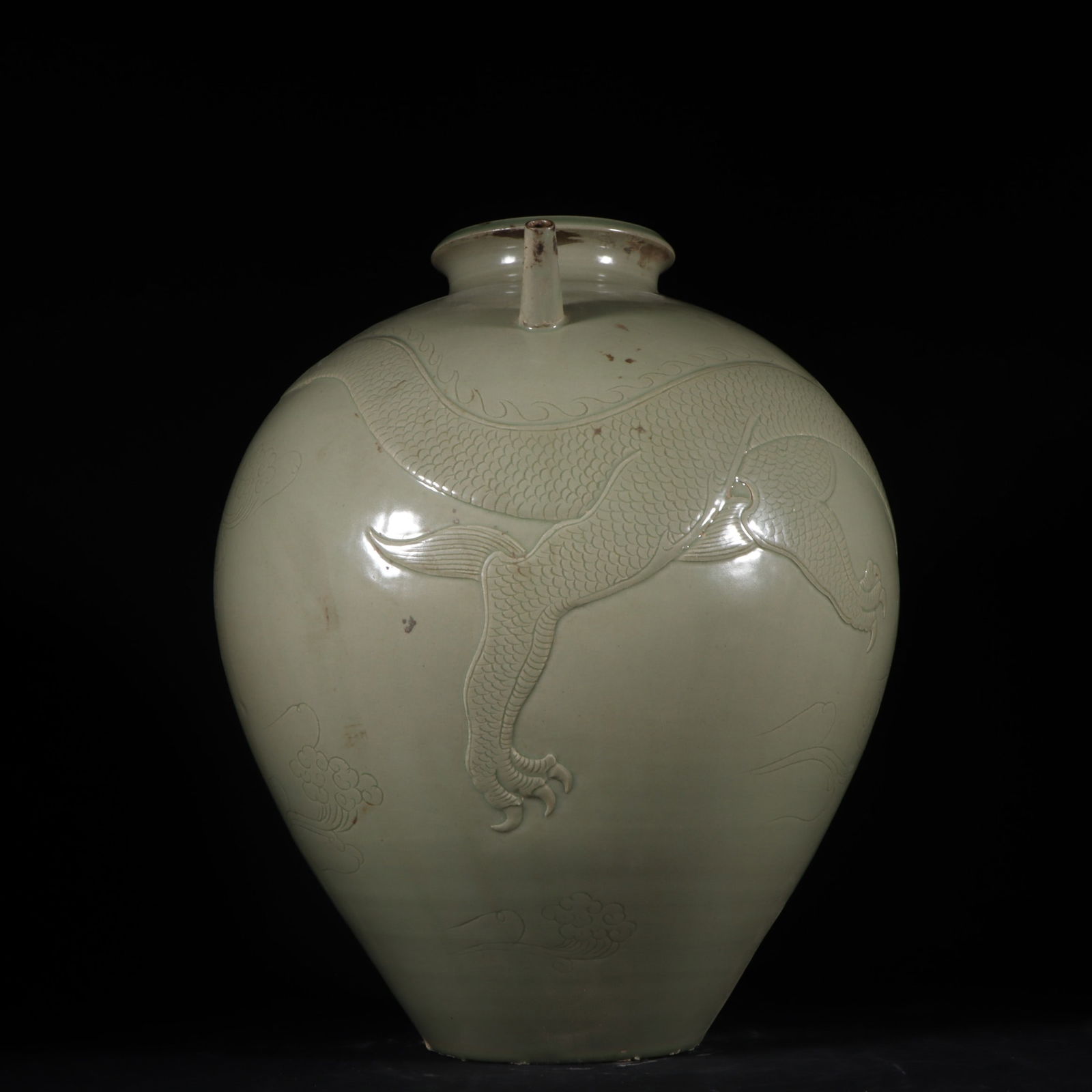 A Exquisite Celadon Dragon Pattern Jar - 5